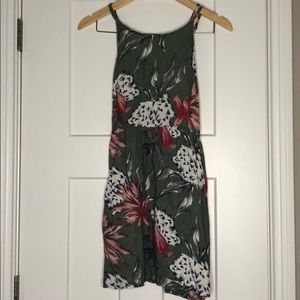 Roxy olive green floral dress